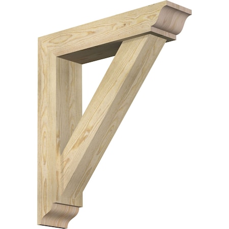 Ekena Millwork Traditional Traditional Rough Sawn Bracket w/ Offset Brace, Douglas Fir, 6"W x 26"D x 30"H BKT0604X26X30TRA01RDF